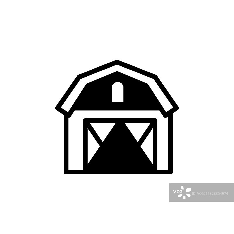 谷仓农场粮仓扁平图标图片素材