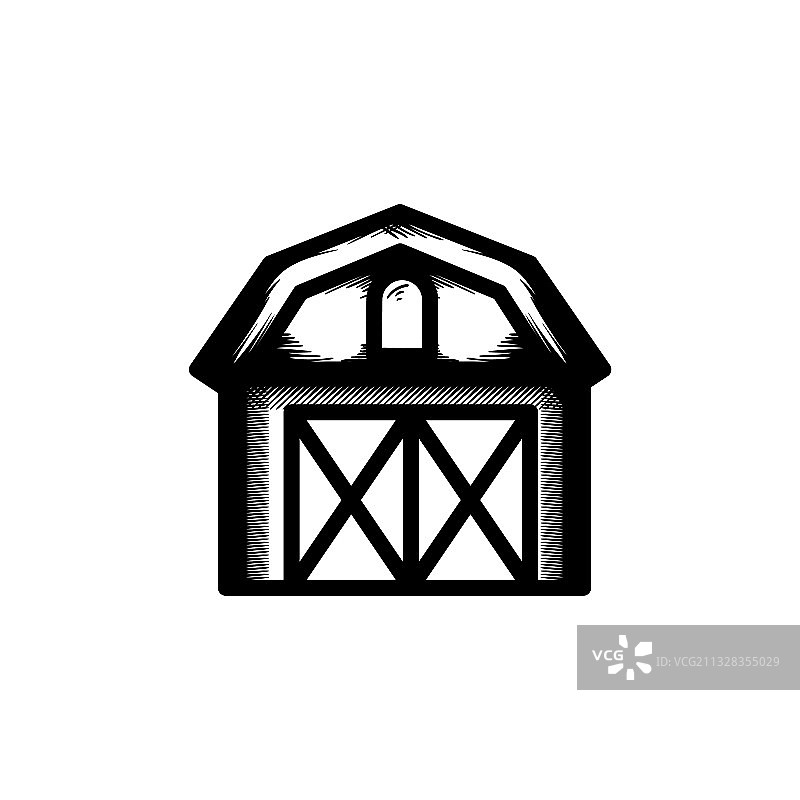 手绘谷仓图标图片素材