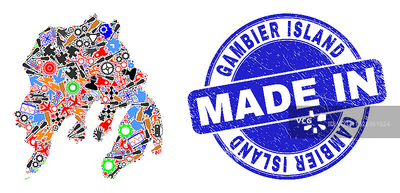冈比亚岛地图马赛克图片素材
