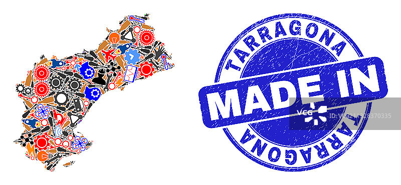 塔拉戈纳省地图开发拼贴图片素材