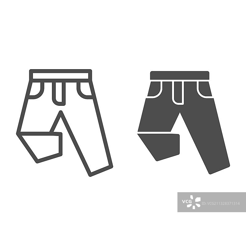 牛仔裤线条图标（购物概念，男士）图片素材