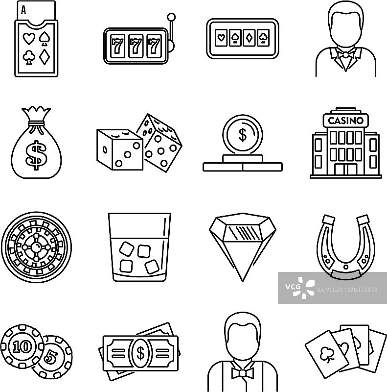 赌场庄家图标轮廓图片素材