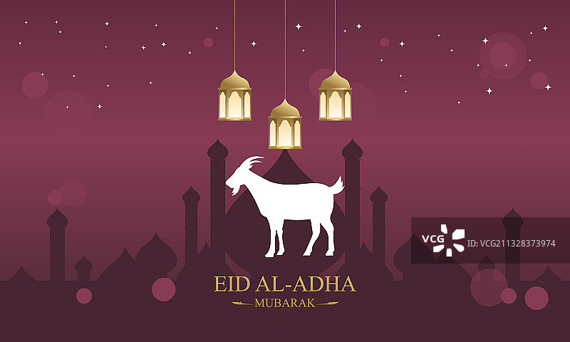 宰牲节插画或伊斯兰节日图片素材