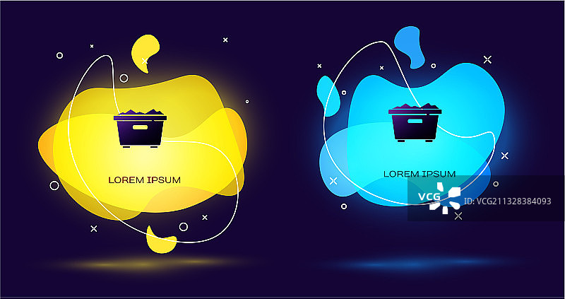 黑色背景上的黑色垃圾桶图标图片素材