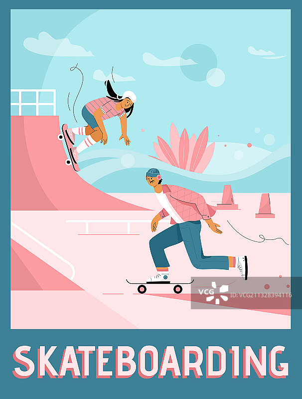 滑板运动概念海报图片素材