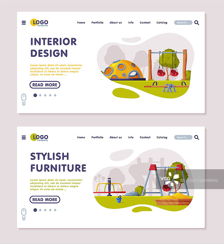 带有秋千和跷跷板的儿童游乐区图片素材