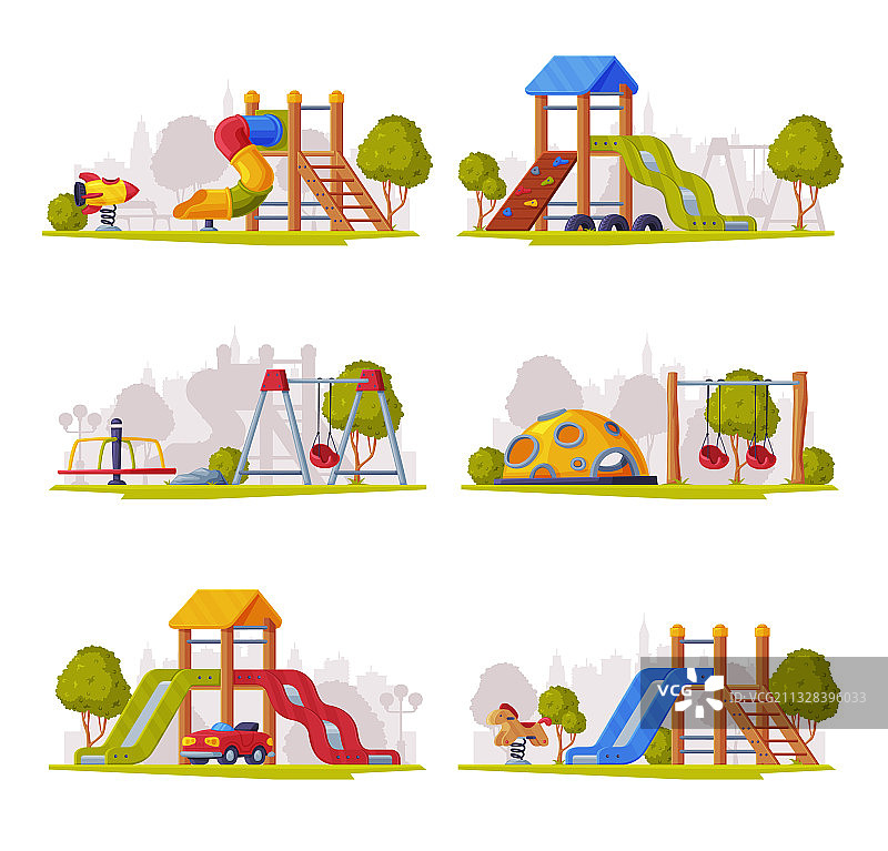 作为城市夏季公共区域的户外游乐场图片素材