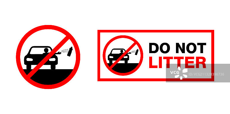 禁止乱扔垃圾路边交通标志图片素材