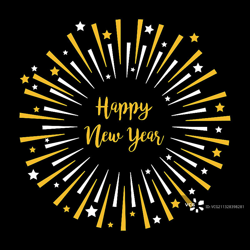 新年快乐节日烟花装饰星图片素材