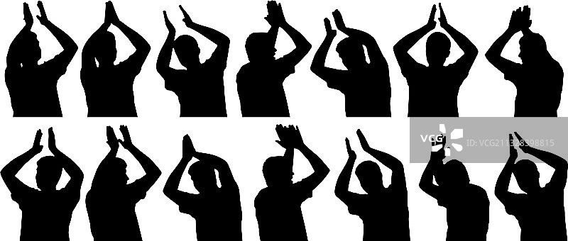 不同角度鼓掌的男人图片素材