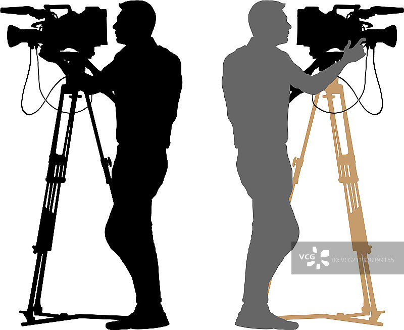 摄像师剪影视频操作员白色图片素材