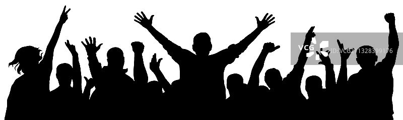 欢呼雀跃的人群图片素材