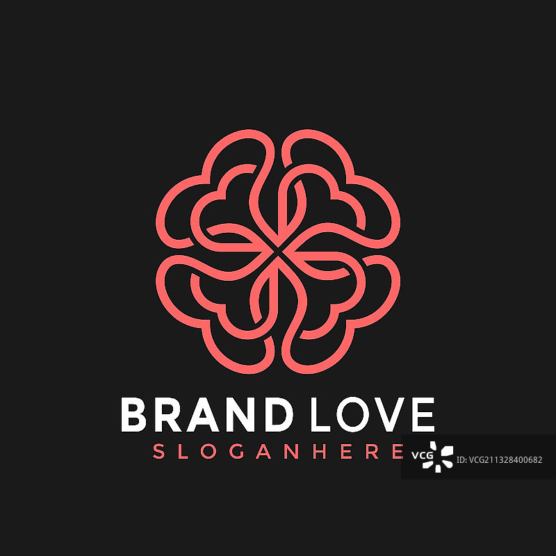 美丽爱情花朵现代Logo图标设计图片素材