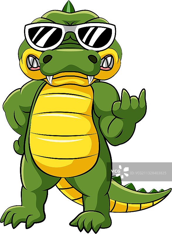 黑色背景下的鳄鱼图片素材