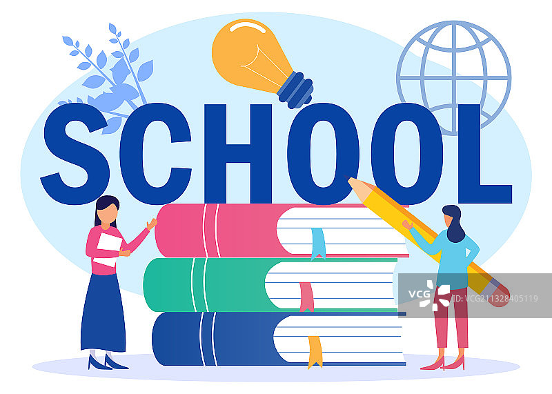 卡通人物形象学校图片素材