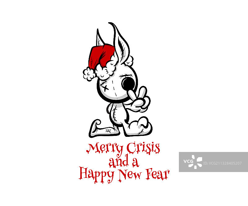 欢乐危机和新年恐惧，邪恶的圣诞老人图片素材