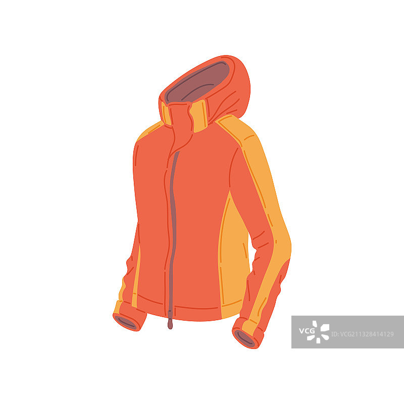 橙色保暖冬季运动外套图片素材
