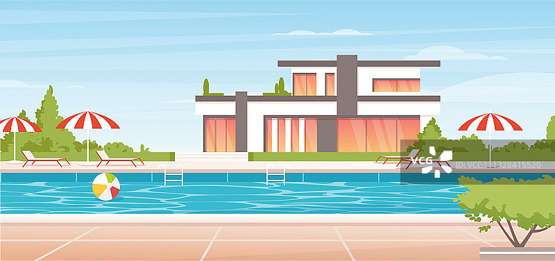 夏季游泳池风光图片素材