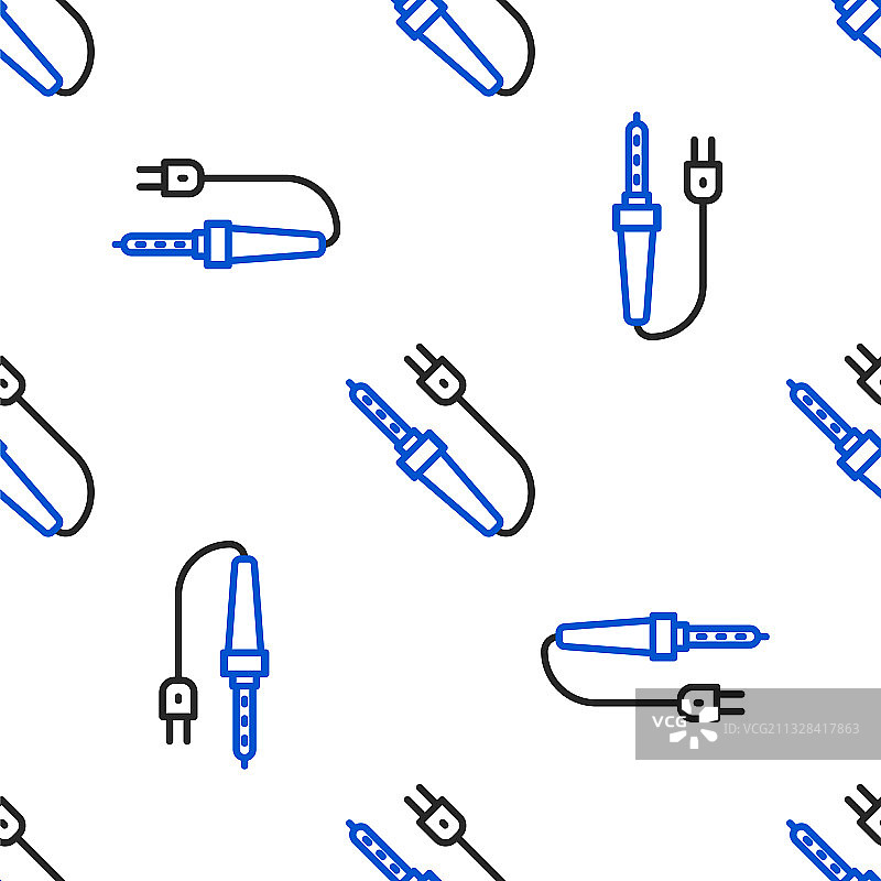 电烙铁线条图标无缝图案图片素材