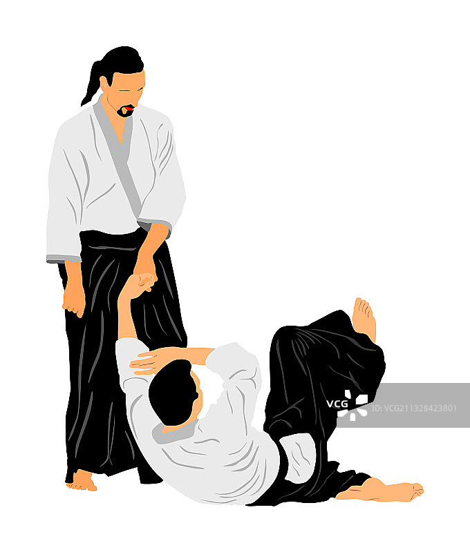 两名合气道战士之间的战斗图片素材