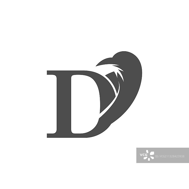 字母D和乌鸦组合图标logo设计图片素材