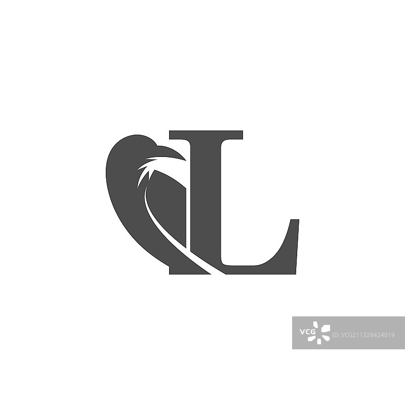 L字母与乌鸦组合图标logo设计图片素材