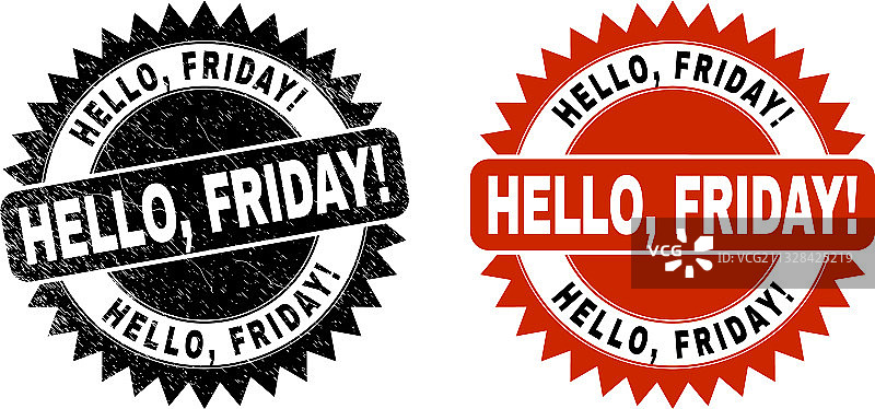 你好星期五 黑色花结水印图片素材