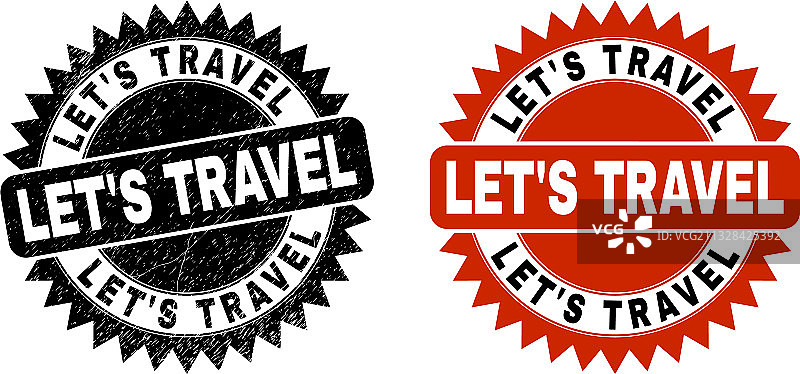 让我们一起旅行复古印章图片素材