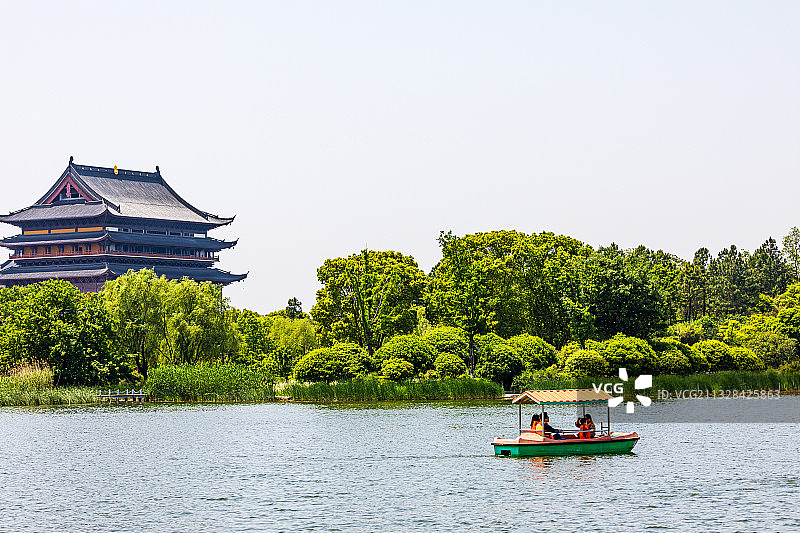 中国，江苏，苏州，阳澄湖景区，天气晴朗图片素材