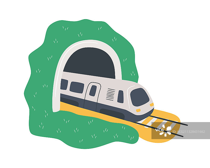 隧道内高速行驶的列车图片素材