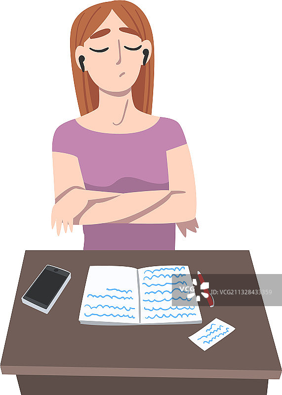 坐在办公桌前放松的女记者图片素材