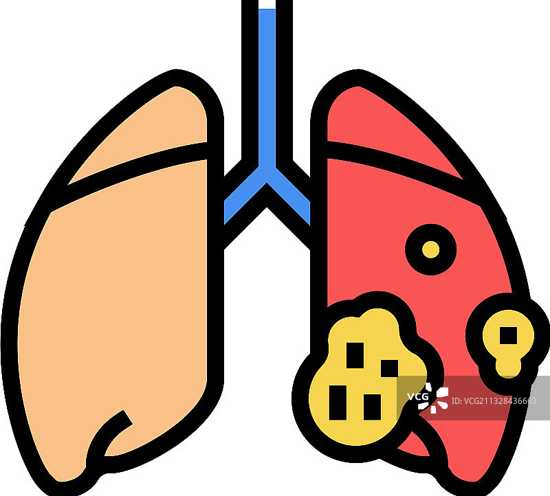 急性呼吸窘迫综合征彩色图标图片素材