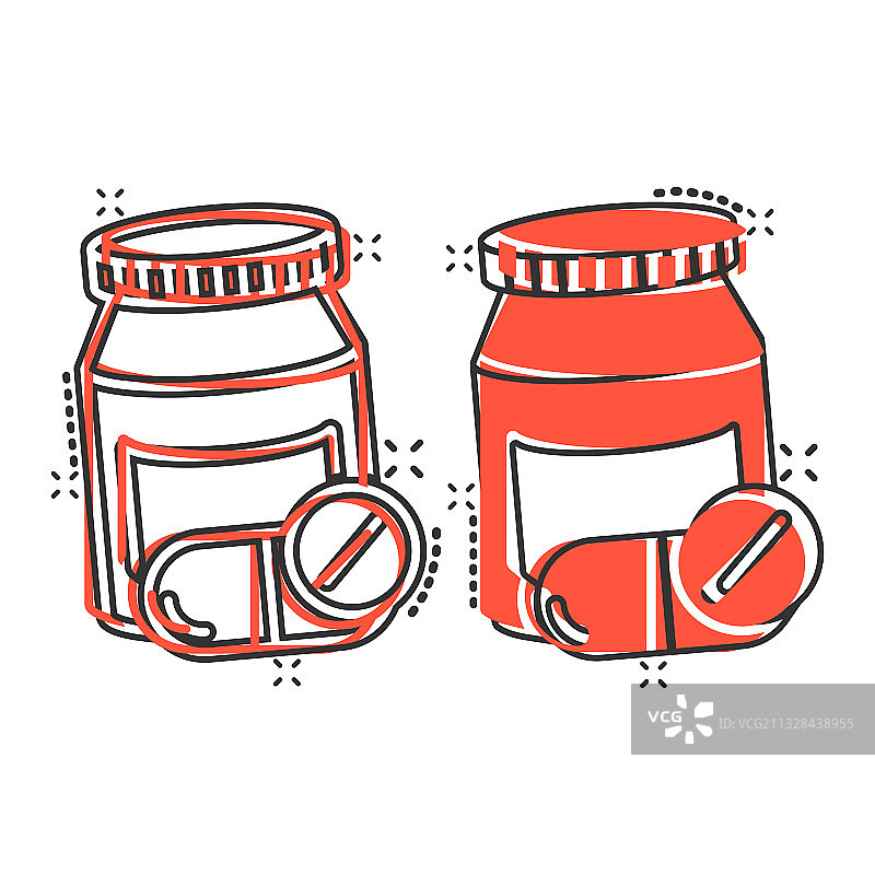 漫画风格药瓶图标图片素材