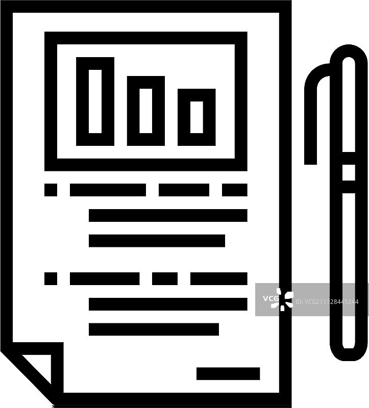 商业报告线性图标图片素材