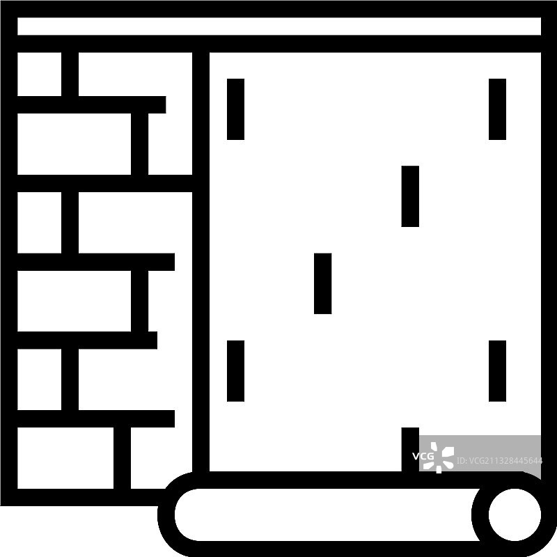 在砖墙上粘贴壁纸线条图标图片素材