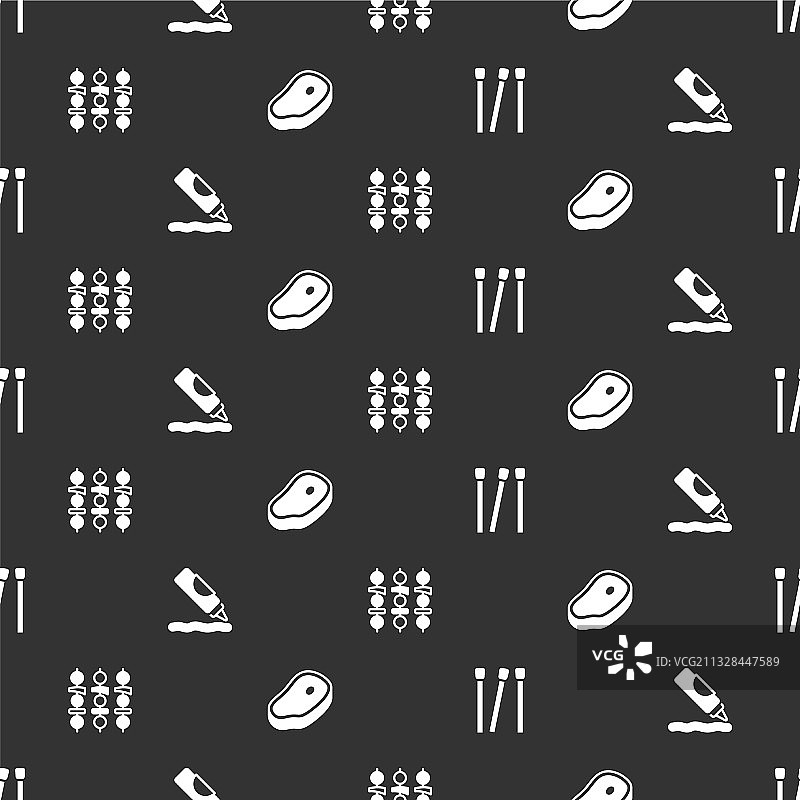 火柴、番茄酱瓶、烤肉串套装图片素材