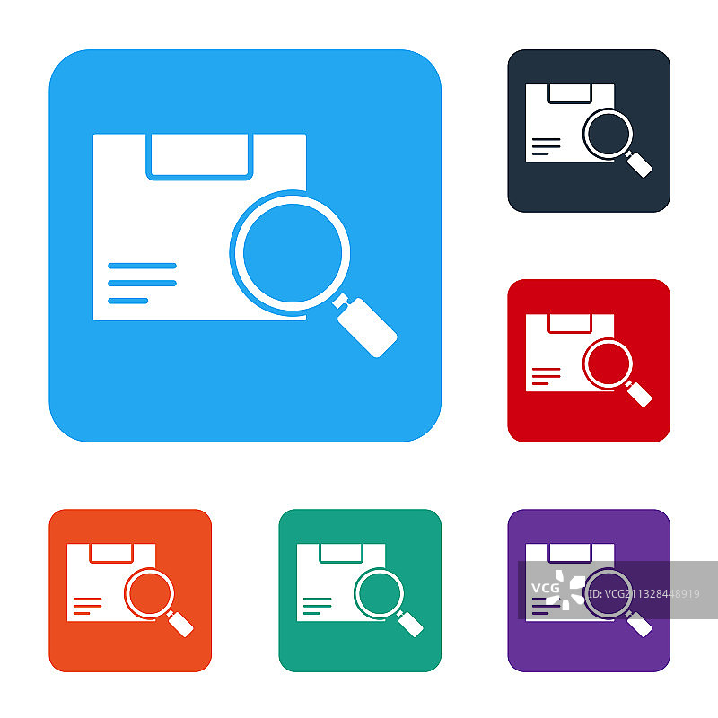 白色搜索包裹图标图片素材