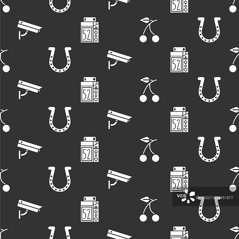 带樱桃马蹄铁图案的老虎机图片素材