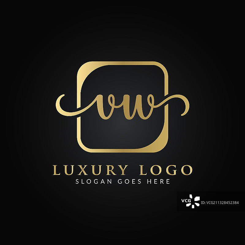现代排版VW字母logo模板图片素材