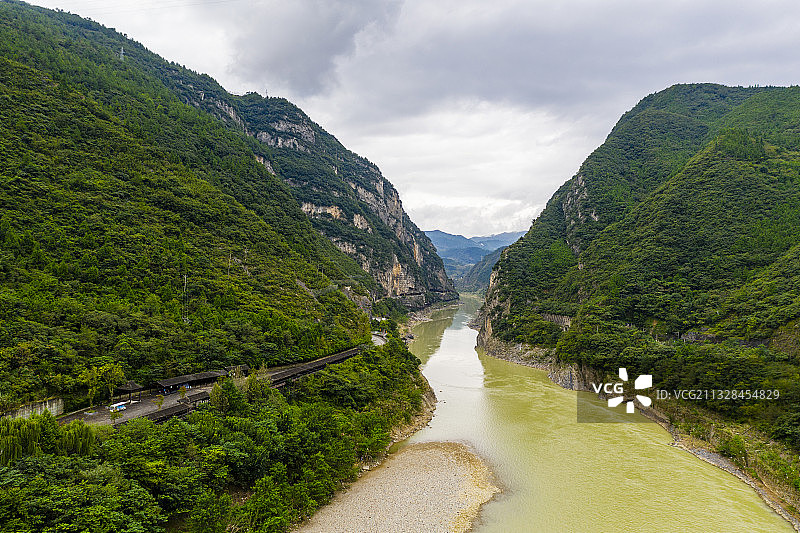 明月峡古栈道遗址 广元图片素材