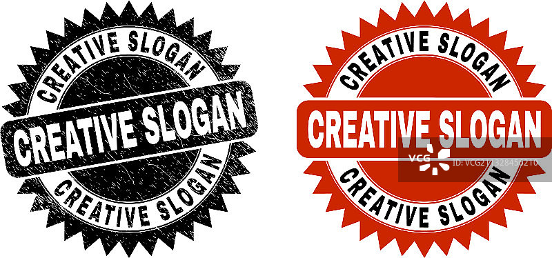 带有划痕的创意标语黑色花结印章图片素材