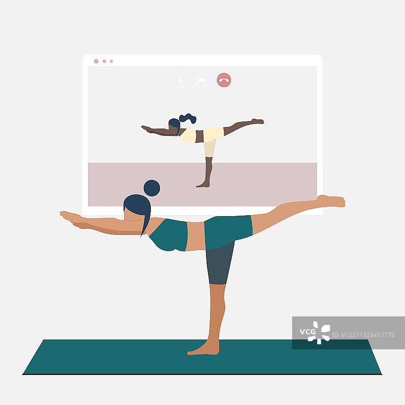 年轻女人摆出战士姿势图片素材