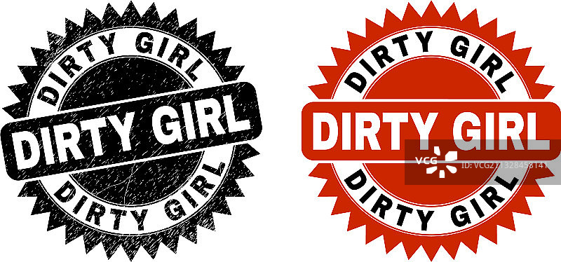 带有粗糙感的脏污女孩印章图片素材