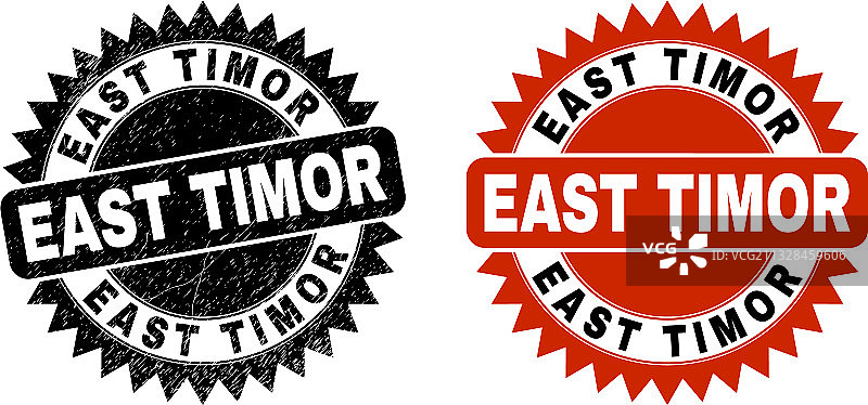 带腐蚀效果的东帝汶黑色花结邮票图片素材