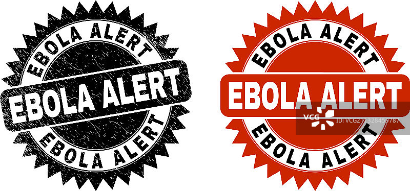 埃博拉警报黑色花结腐蚀戳记图片素材