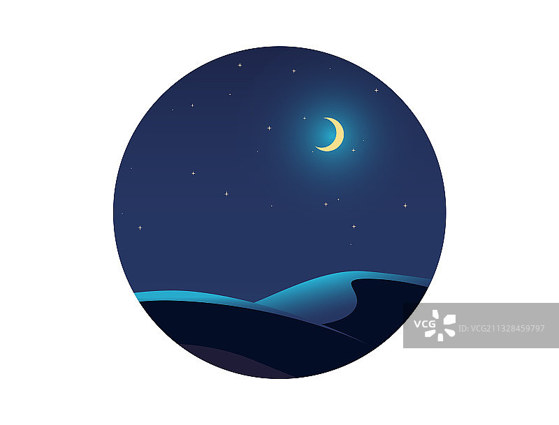 星空下的夜晚沙漠景观图片素材