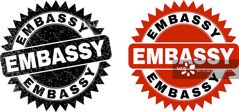 带有不洁纹理的黑色使馆花结邮票图片素材