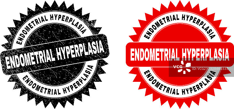 子宫内膜增生黑色花形图章印章图片素材
