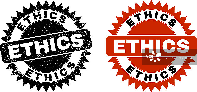 不道德行为黑色花结印章图片素材