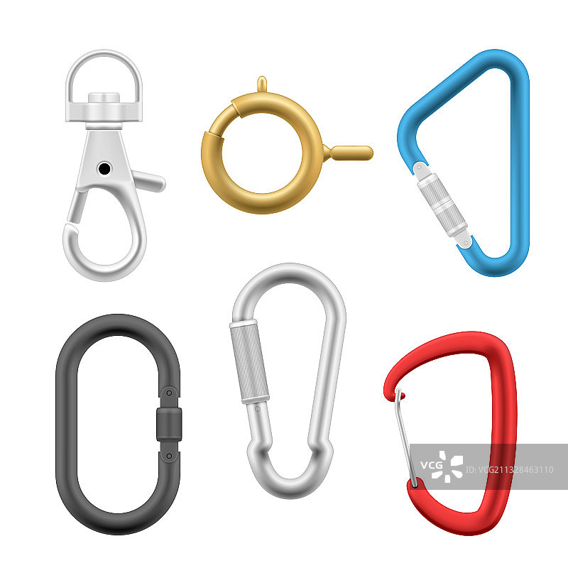 各种圆形椭圆三角形登山扣图片素材